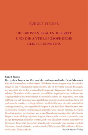 Die großen Fragen der Zeit und die anthroposophische Geist-Erkenntnis	GA 336
