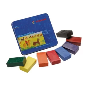 Stockmar waskrijt blokjes assortiment 8 kleuren met zwart